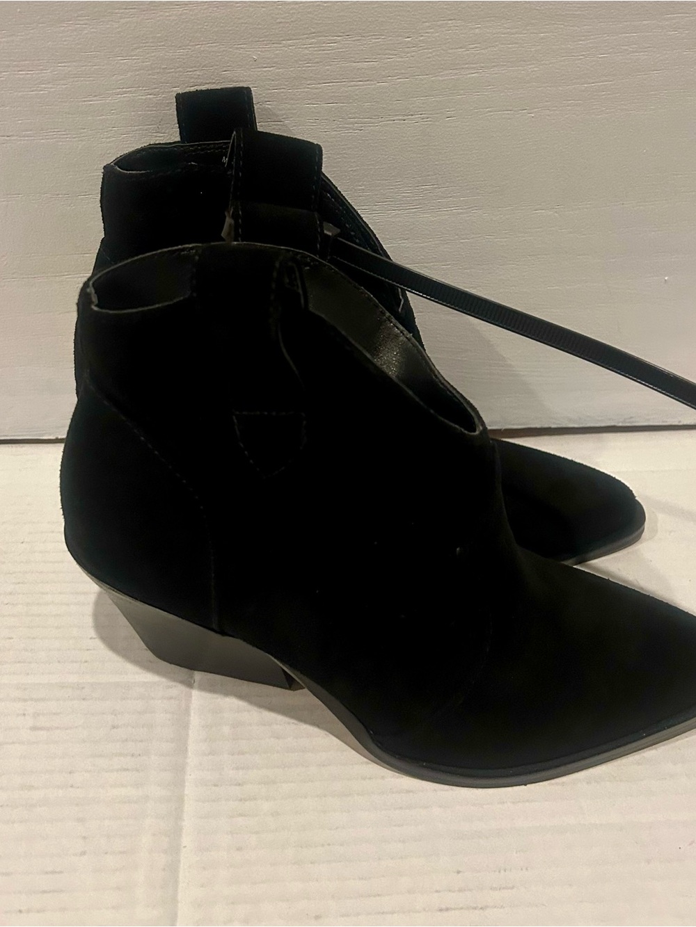 Jessica Simpson Black Suede Ankle Booties with Low Wedge